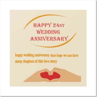 happy 24st wedding anniversary Posters and Art